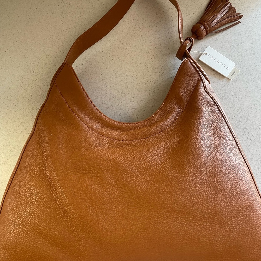 Talbots Tan Leather Hobo Bag